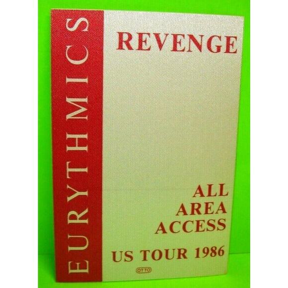 Eurythmics Backstage Pass Original 1986 Concert Tour Memorabilia New Wave Synth - Picture 2 of 2